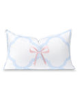 Wreathia, Indoor/Outdoor Pink Bow Lumbar Pillow Cover, with Flanged Border, 12"x20"