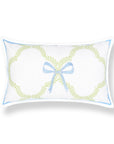 Wreathia, Indoor/Outdoor Grass Green Lumbar Pillow Cover, with Flanged Border, 12"x20"