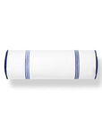 Meidian Stripes, Indoor/Outdoor Navy Blue Bolster Pillow Cover, with Piping, 6"x20"