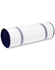 Meidian Stripes, Indoor/Outdoor Navy Blue Bolster Pillow Cover, with Piping, 6"x20"