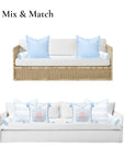Meidian Stripes, Indoor/Outdoor Baby Blue Bolster Pillow Cover, with Piping, 6"x20"