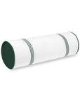 Meidian Stripes, Indoor/Outdoor Green Bolster Pillow Cover, with Piping, 6"x20"