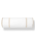 Meidian Stripes, Indoor/Outdoor Tan Bolster Pillow Cover, with Piping, 6"x20"