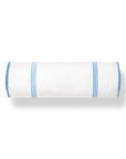 Meidian Stripes, Indoor/Outdoor Blue Bolster Pillow Cover, with Piping, 6"x20"