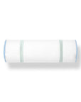 Meidian Stripes, Indoor/Outdoor Green Blue Bolster Pillow Cover, with Piping, 6"x20"