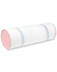 Meidian Stripes, Indoor/Outdoor Pink Bolster Pillow Cover, with Piping, 6"x20"
