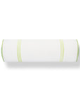 Meidian Stripes, Indoor/Outdoor Grass Green Bolster Pillow Cover, with Piping, 6"x20"