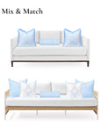 Hanverge Greek Key, Indoor/Outdoor Baby Blue Decorative Bolster Pillow Cover, with Piping, 8"x24"