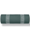 Hanverge Greek Key, Indoor/Outdoor Forest Green Bolster Pillow Cover, with Piping, 8"x24"