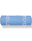 Hanverge Greek Key, Indoor/Outdoor Azure Blue Bolster Pillow Cover, with Piping, 8"x24"