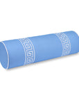 Hanverge Greek Key, Indoor/Outdoor Azure Blue Bolster Pillow Cover, with Piping, 8"x24"