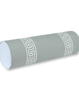Hanverge Greek Key, Indoor/Outdoor Celadon Green Bolster Pillow Cover, with Piping, 8"x24"
