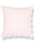 Lune, Indoor/Outdoor Pink Throw Pillow Cover, with Scalloped Border, 20"x20"