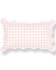 Lune, Indoor/Outdoor Pink Pillow Cover, with Scalloped Border, 12"x20"