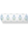 Marveille Flowers, Indoor/Outdoor Green Baby Blue Bolster Pillow Cover, with Piping, 6"x20"