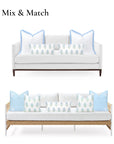 Marveille Flowers, Indoor/Outdoor Green Baby Blue Decorative Lumbar Pillow Cover, with Piping, 12"x26"