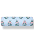 Marveille Flowers, Indoor/Outdoor Pink Baby Blue Bolster Pillow Cover, with Piping, 6"x20"