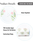 Marveille Flowers, Indoor/Outdoor Pink Decorative Bolster Pillow Cover, with Piping, 6"x20"
