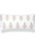 Marveille Flowers, Indoor/Outdoor Pink Decorative Lumbar Pillow Cover, with Piping, 12"x26"