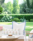 Marveille Flowers, Indoor/Outdoor Pink Decorative Lumbar Pillow Cover, with Piping, 12"x26"