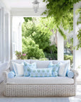 Marveille Flowers, Indoor/Outdoor Blue Bolster Pillow Cover, with Piping, 6"x20"