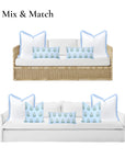 Marveille Flowers, Indoor/Outdoor Blue Lumbar Pillow Cover, with Piping, 12"x26"