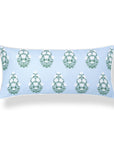 Marveille Flowers, Indoor/Outdoor Blue Lumbar Pillow Cover, with Piping, 12"x26"