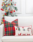 Hofdeco Premium Holiday Lumbar Pillow Cover, Christmas Gnomes, Red, 12"x20"