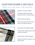 Royal Stewart Tartan Plaid, Merino Wool Holiday Pillow Cover, Beige Red, 20"x20"