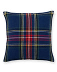 Royal Stewart Tartan Plaid, Decorative Navy Christmas Pillow Cover, with Flanged Border, 20"x20"
