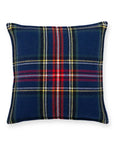Royal Stewart Tartan Plaid, Merino Wool Cozy Pillow Cover, Navy Red, 20"x20"