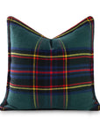 Black Watch Tartan Plaid, Merino Wool Decorative Pillow Cover, Hunter Green Navy, 20"x20"
