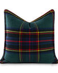 Black Watch Tartan Plaid, Merino Wool Decorative Pillow Cover, Hunter Green Navy, 20"x20"