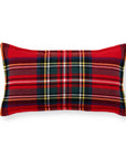 Royal Stewart Tartan Plaid, Decorative Red Christmas Lumbar Pillow Cover, with Flanged Border, 11"x20"