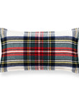 Royal Stewart Tartan Plaid, Decorative Beige Christmas Lumbar Pillow Cover, with Flanged Border, 11"x20"