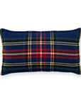 Royal Stewart Tartan Plaid, Decorative Navy Plaid Lumbar Pillow Cover, with Flanged Border, 11"x20"