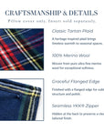 Royal Stewart Tartan Plaid, Merino Wool Cozy Pillow Cover, Navy Red, 12"x20"