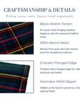 Black Watch Tartan Plaid, Merino Wool Decorative Lumbar Pillow Cover, Hunter Green Navy, 12"x20"