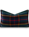 Black Watch Tartan Plaid, Merino Wool Decorative Lumbar Pillow Cover, Hunter Green Navy, 12"x20"