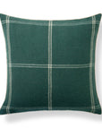 Chathia Windowpane, Merino Wool Accent Pillow Cover, Hunter Green, 22"x22"
