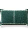 Chathia Windowpane, Merino Wool Accent Pillow Cover, Hunter Green, 12"x20"