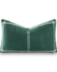 Chathia Windowpane, Merino Wool Accent Pillow Cover, Hunter Green, 12"x20"