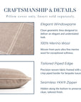 Chathia Windowpane, Merino Wool Luxury Woven Lumbar Pillow Cover, Classic Camel, 12"x20"
