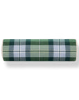 Rosela Pastel Tartan, Merino Wool Round Bolster Pillow Cover, Sage Green Blue, 6"x20"