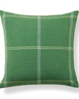 Chathia Windowpane, Merino Wool Luxury Woven Throw Pillow Cover, Sage Green, 22"x22"