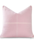 Chathia Windowpane, Merino Wool Pastel Throw Pillow Cover, Vintage Pink, 22”x22”
