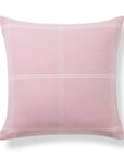 Chathia Windowpane, Merino Wool Pastel Throw Pillow Cover, Vintage Pink, 22”x22”