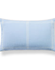 Chathia Windowpane, Merino Wool Checkered Pillow Cover, Dusty Blue, 12"x20"