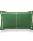Chathia Windowpane, Merino Wool Plaid Christmas Pillow Cover, Sage Green, 12"x20"