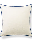 Asper, Merino Wool Blend Boucle Large Throw Pillow Cover, Beige Navy, 22”x22”